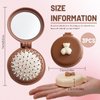 3 Pack Foldable Travel Hair Brush with Compact Mirror, Folding Pocket Hairbrush for Women Men Purse, Portable Mini Air Cushion Hair Comb for Detangling Massage Fine Thick Curly Hair (3PCS)