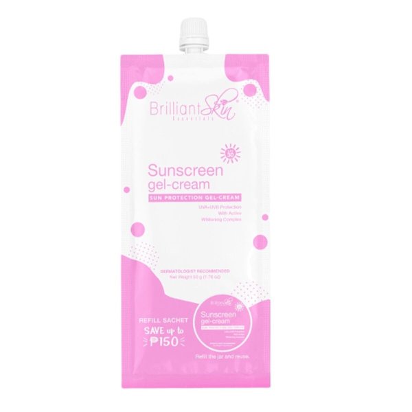 Brilliant Skin Sunscreen Gel-Cream SPF 30 Sachet Size 50 gram (Pack of 2), 3 Piece Set