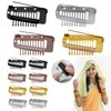 STFALI Chunni Clips with Safety Pins 12 pcs, Chunni Clips Hair Clips Suit for Hair Pins for Styling Hair Extension Clips Wig Grip Hijab Pins, Hair Pin Clips Indian for Woman, Black+Gold+Brown+Silver