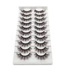 Brown Eyelashes Natural Look Dark Brown False Lashes Wispy Faux Mink Lashes Fluffy Fake Lashes 3D Strip Evelashes Pack 10 Pairs(MQ607)