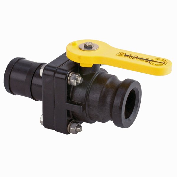 Banjo VSFHB200 2" Stubby Valve, Male Adapter x Hose Barb