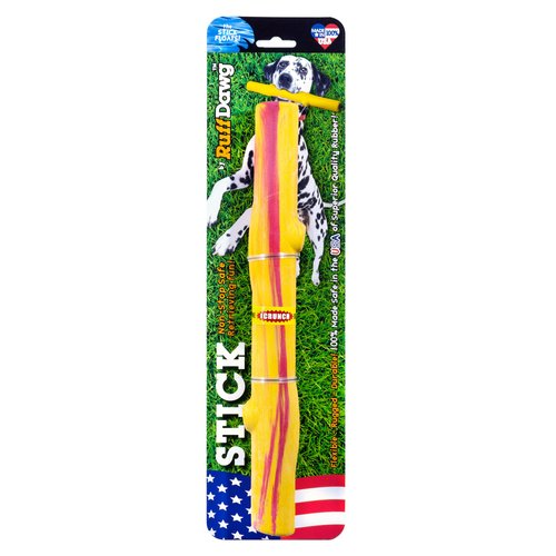 Ruff Dawg Stick Crunch Rubber Dog Toy Assorted Colors