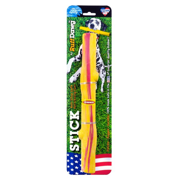 Ruff Dawg Stick Crunch Rubber Dog Toy Assorted Colors