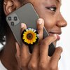 Ksadiye Translucent Clear Phone Grip with Expanding Kickstand,Cell Phone Collapsible Stand Sunflower Flower Design for Smartphones