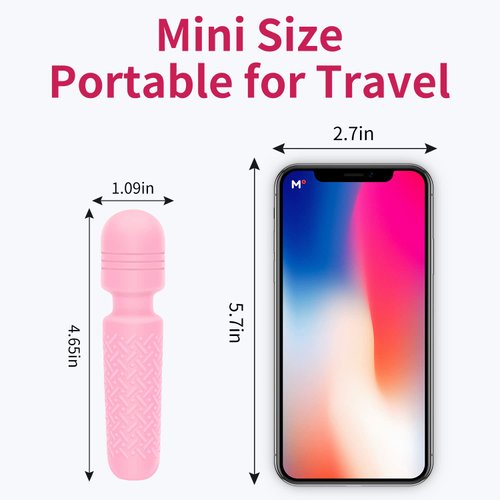 Choosjoy Mini Massager for Women-Small Cordless Hand-held Rechargeable Massage Stick for Body, Neck, Back & Shoulders (Pink)