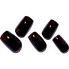 GLAMERMAID Red Press On Nails Medium Square, Handmade Jelly Soft Gel Fake Nails Set, Deep Burgundy Short False Nail Dark Red Stick on Nails, Reusable Acrylic Black Glue on Nail Kit for Women Girl Gift