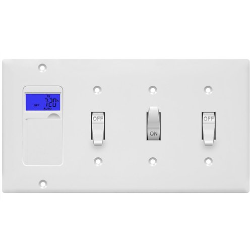 ENERLITES Combination Triple Toggle/Single Decorator Rocker Outlet Wall Plate, Standard Size 4-Gang Light Switch Cover (4.50" x 8.19"), Polycarbonate Thermoplastic, UL Listed，881331-W, 1. White