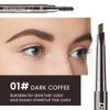 evpct Eyebrow Stamp Pencil Kit for Eyebrows, Makeup Brow Stamp Trio Kit with Waterproof Eyebrow Pencil, Eyeliner, Eyebrow Pomade, 10 Eyebrow Stencils and Dual-ended Eyebrow Brush, Kit-04# DARK BROWN