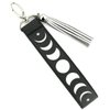 Moon Phase Keychain with Tassel Witchy Gifts for Women Witchcraft Wrist Lanyard Strap