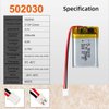AKZYTUE 3.7V 250mAh 502030 Lipo Battery Rechargeable Lithium Polymer ion Battery with PH2.0mm JST Connector