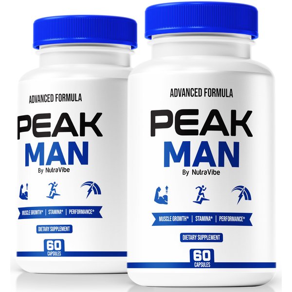 (2 Pack) Peak Man Capsules for Men, Official PeakMan Male Formula with All-Natural Ingredients to Help Support Stamina, Performance, and Daily Vitality, Premium Easy-to-Take Pills (120 Capsules)