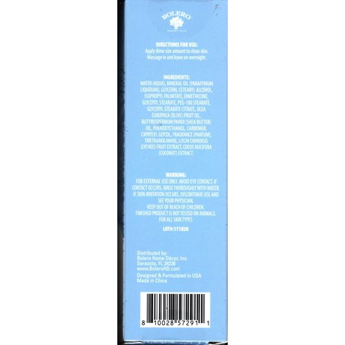 Bolero Beverly Hills Overnight Detox Cream Lychee + Coconut Water 0,5fl oz (14,7ml)