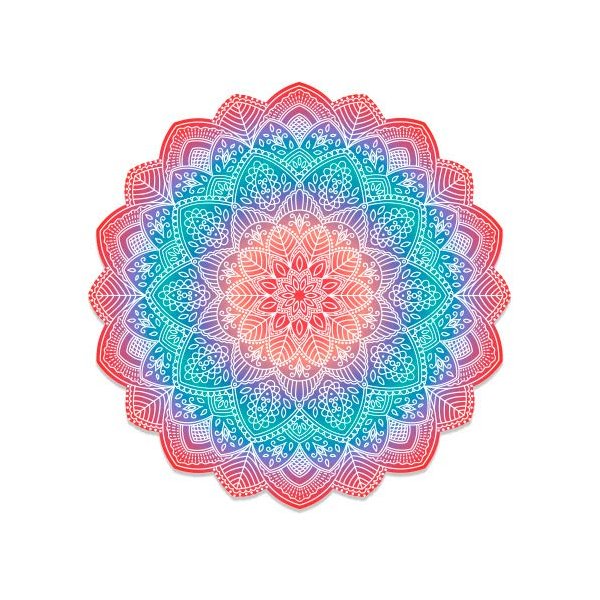 GT Graphics Detailed Mandala Beautiful Flower Design - 12" Vinyl Sticker Waterproof Decal