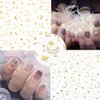 Star Moon Nail Art Stickers Decals Nail Art Decorations 3D Self-Adhesive Gold Nail Design Star Moon Feather Geometric Chain Letter Series Nail Sticker for Women Girls Constellation Decals 5 Sheets