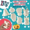 Halloween Party Craft Kit Jumbo Squishies (8 Unique Spooky Shapes)-White Kawaii Scented Slow Rise Squishy Toys, Decorating, Scented Stress Craft, Kids Birthday Activity Gift (4-6")