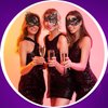 Cindeer 6 Pcs Masquerade Mask for Women, Venetian Lace Eye Mask Gold and Black Lace Mask for Prom Ball Costume Party Supplies (Classic Style)