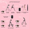 JAPONESQUE Travel Eyelash Curler, Black - Plastic Eyelash Curlers for Travel Makeup - Comes with Bonus Replacement Lash Pad - 1 Pack