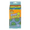 Scrub Daddy Scour Pads - Scour Daddy - Multi-Surface Scouring Pad, Absorbent, Durable, FlexTexture Sponge, Soft in Warm Water, Firm in Cold, Scratch Free, Odor Resistant, Easy to Clean 3ct (Pack of 1)