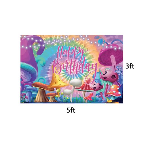 Mushroom Birthday Party Decorations Mushroom Party Supplies Includes Mushroom Happy Birthday Backdrop, Banner, Cake Topper, Cupcake Toppers, Balloons for Baby Shower Birthday Decorations