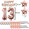 13th Birthday Decorations Party Supplies, Jumbo Rose Gold Foil Balloons for Birthday Party Supplies,Anniversary Events Decorations and Graduation Decorations Sweet 13 Party,13th Anniversary