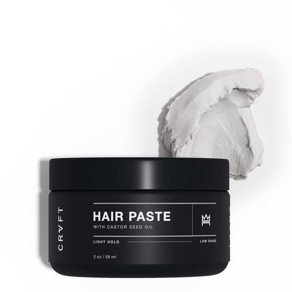 CRVFT Hair Paste 2oz | Light Hold/Low Shine [Matte] | Add Volume, Texture, & Definition | Ideal for All Hair Types & Lengths | Lightweight [Dry Paste] Styler | Made in the USA | Paraben & Sulfate Free