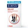 JOBST Relief Knee High Graduated Compression Socks, 15-20 mmHg - Comfortable Unisex Design - Open Toe, Beige, Small
