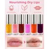 Hydrating Lip Glow Oil-2Pack Moisturizing Tinted Lip Gloss, Comfort Oil Lipgloss Big Brush Head Lip Glaze, Clear Shine Plumper Non-sticky Glow Reviver Lip Care Oil for Dry Lips, Women Makeup Gift-02