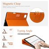 Antbox for iPad Pro 11 Inch Case 2024 M4, Premium Vegan Leather, Supports Pencil Pro and Pencil (USB-C), Auto Sleep/Wake Function, Built-in Pencil Holder (Orange)