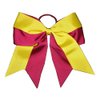 NEW "Two-Tone BURGUNDY & YELLOW" Cheer Bow Pony Tail 7 Inch Girls Hair Cheerleading Dance Practice Football Games Uniform Elastic Grosgrain Ribbon