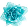 Turquoise and White Skull Rose Hair Clip from Sourpuss Clothing, 4"