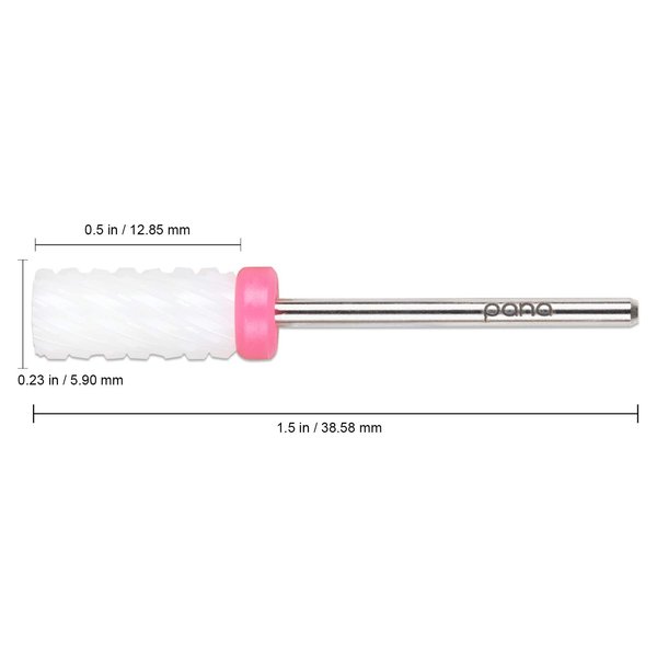 Pana Professional USA Ceramic White Small Barrel Bit Nail Drill (Grit: TRIPLE 3X COARSE) 3/32" Shank Size