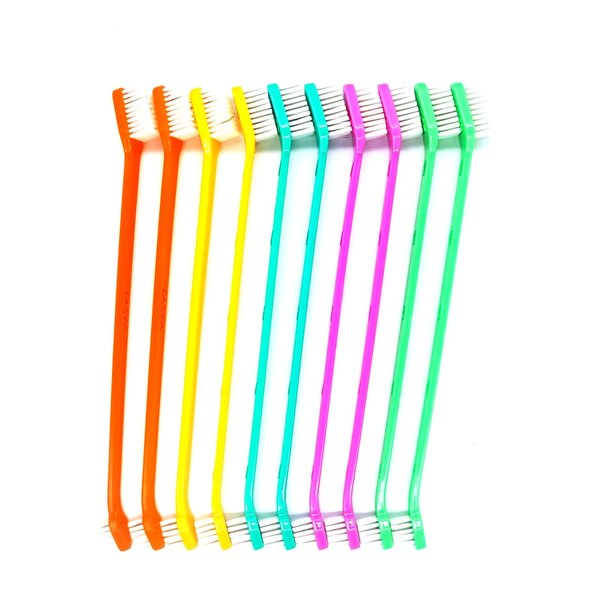 EASYA Double Headed Pet Dog Toothbrush for Small Dogs/Soft Bristles Puppy Long Handle Tooth Brush Dogs Teeth Cleaning/Bulk Toothbrushes Dental & Oral Care… (MIXED10)