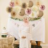 Pink Champagne Party Decorations Dusty Rose Champagne Gold Beige Boho Party Decorations Neutral Cream Pom Poms Paper Lanterns for Rustic Pink and Brown Birthday Baby Shower Wedding Engagement