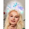 GORTIN Light up Snowflakes Headband LED Christmas Headband Glowing Feather Hair Band Xmas Holiday Party Costume Hair Accessories for Women and Girls