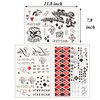 3 Sheets Temporary Tattoos Tattoo Sticker Perfect for Halloween,Cosplay, Costumes and Party Accessories