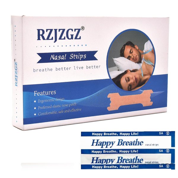 RZJZGZ Anti Snoring Nasal Strips Medium Better Breathe Anti Snoring Improve Sleeping Nasal Pads(55 * 16mm) (100Pack)