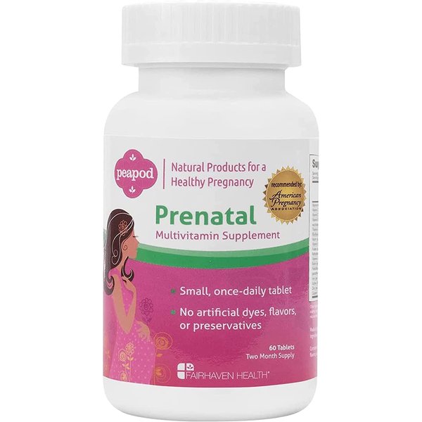 Peapod Prenatal Multivitamins, Essential for Women Trying to Conceive to Support Pregnancy & Baby Health, Includes Iron, Vitamin C and Folic Acid, Take Daily, Easy to Swallow Pill (2 Month Supply)