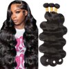 12A Human Hair Bundles 24 26 28 Inch Body Wave Bundles Human Hair 100% Unprocessed Brazilian Virgin Hair 3 Bundles Human Hair Body Wave Human Hair Extensions Natural Black Deals For Women