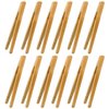 12pcs Bamboo Tongs, 7 Inch Reusable Bamboo Toast Tongs for Toast Bread Pickles Fruits Tea