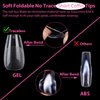 UNA GELLA Short Coffin Fake Nails 504pcs Short Coffin Press on Nails Pre-shape Short Coffin Gel Nail Tips for Full Cover Acrylic False Nails Nail Extension Home DIY Nail Salon 12 Sizes Gelly Tips