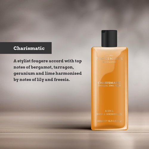 Pecksniff's Men's Luxurious Moisturizing Bath & Shower Gel | Premium Cleansing Men's Body Wash | Captivating Fougere Accord Mens Shower Gel | Charismatic Scent | 500ml