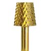 Pana 3/32" USA Safety Nail Carbide Bit - Flat Top Tapered Barrel Back Fill Bit for Electric Dremel Drill Machine (CB-10 Gold)