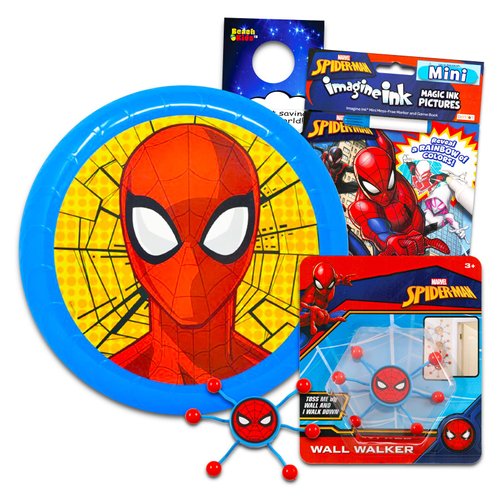 Spiderman Playset Spiderman Toy Bundle - 4 Pc Spiderman Activity Set with Spiderman Frisbee, Coloring Book, Fidget Toy, and More | Spiderman Set