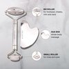 NURINA Pure Stainless Steel Ice Roller Face Roller & Gua Sha Set Double-Sided Facial Tools Face Massager Skin Care Set Gua Sha for Face Neck Body Anti-Wrinkle Facial Massage Kit