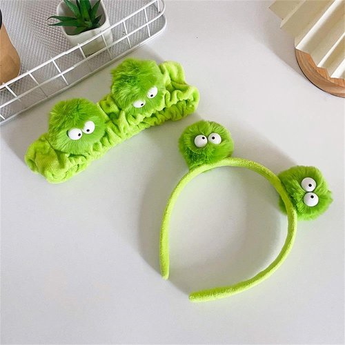 Tumkun owl Headband,green owl eye elastic headband, for spa headband, skincare headbands, makeup headband, face wash headband (2 Pack).