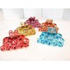 Generic Clear flower hair claw clips with crystals (Primary color: Brown), 1 Count (Pack of 1)