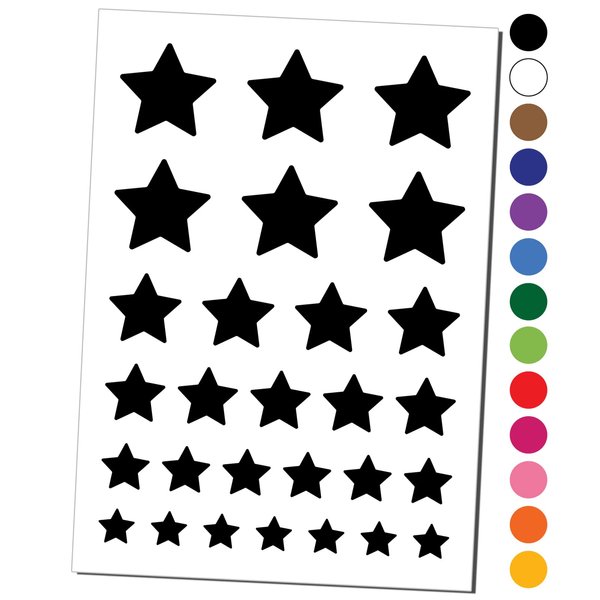 Star Shape Excellent Temporary Tattoo Water Resistant Fake Body Art Set Collection - Light Green (One Sheet)