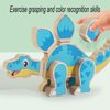 LENGRUIA Dinosaur Assembly Magnetic Building Blocks Toys,Dinosaur Snap Together Building Toys for 3-8 Years Old