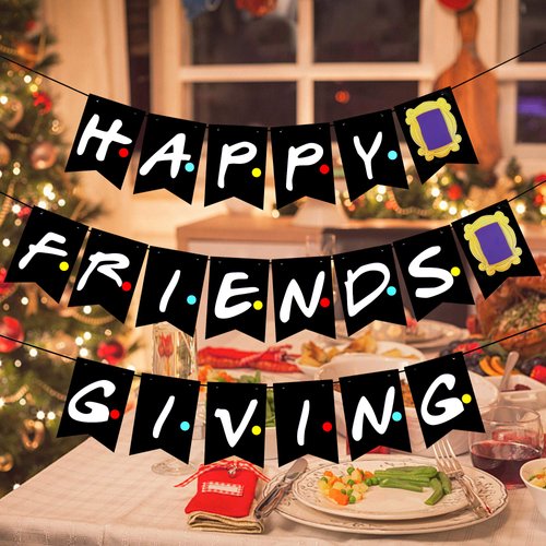 Happy Friendsgiving Banner Friendsgiving Banner Party Decorations, Happy Friendsgiving Party Decorations Happy Friendsgiving Sign for Friends Friendsgiving Thanksgiving Decorations