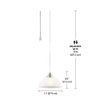 Globe Electric 64413 1-Light Plug-in Pendant, Brushed Steel, Frosted White Shade, 15ft Clear Cord, in-Line On/Off Switch, E26 Base Socket, Kitchen Island, Café, Hanging Light, Bulb Not Included